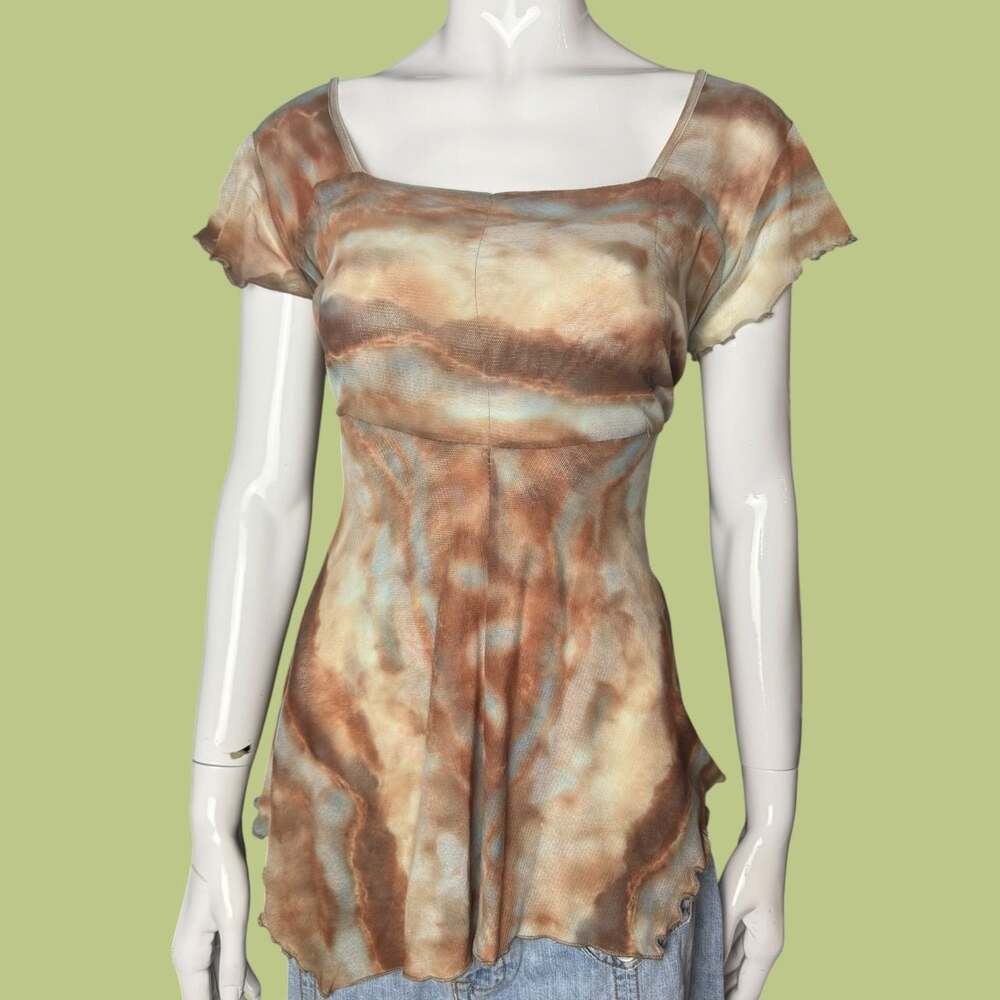 Y2K Grunge Fairy Mesh Flutter Sleeve Top by Cha Cha Vente